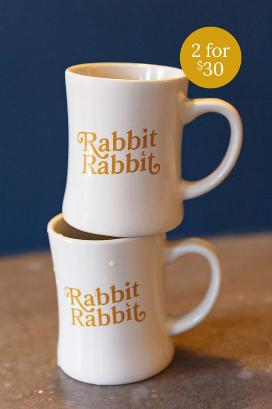 Rabbit Rabbit Diner Mug (gold)