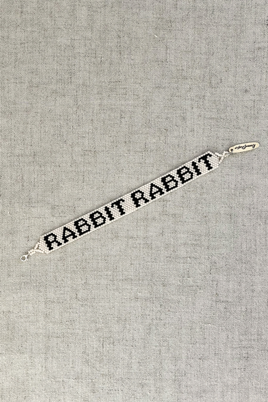 Rabbit Rabbit Reminder Bracelet (black & white)